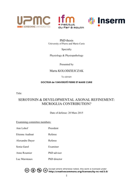 Serotonin & Developmental Axonal Refinement