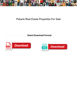 Psbank Real Estate Properties for Sale