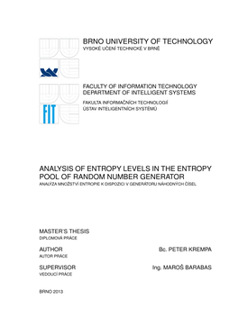 Brno University of Technology Analysis Of