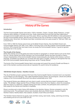 History of the Games