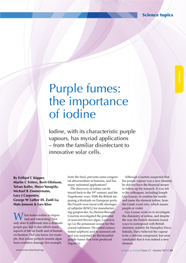 Purple Fumes: the Importance of Iodine