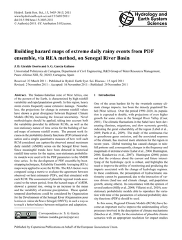 Building Hazard Maps of Extreme Daily Rainy Events from PDF Ensemble, Via REA Method, on Senegal River Basin