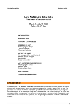 LOS ANGELES 1955-1985 the Birth of an Art Capital