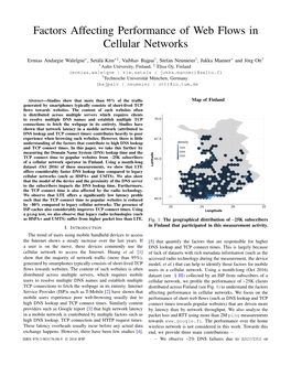 Factors Affecting Performance of Web Flows in Cellular Networks