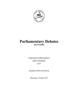 Parliamentary Debates (HANSARD)