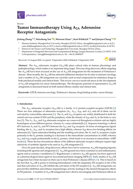 Tumor Immunotherapy Using A2A Adenosine Receptor Antagonists