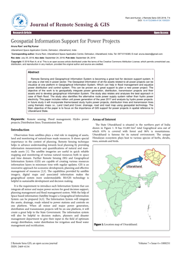 Geospatial Information Support for Power Projects