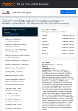 130 Bus Time Schedule & Line Route