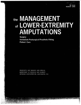 The Management of Lower Extremity Amputations