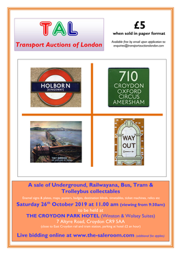 A Sale of Underground, Railwayana, Bus, Tram & Trolleybus Collectables