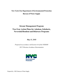 Stream Management Program Two-Year Action Plans for Ashokan, Schoharie, Neversink/Rondout and Delaware Programs