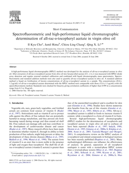 Spectrofluorometric and High-Performance Liquid