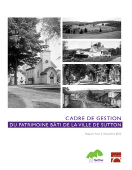 Cadre De Gestion Du Patrimoine Bâti De La Ville De Sutton