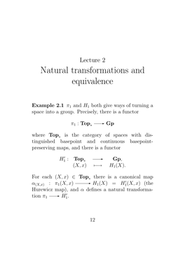 Natural Transformations and Equivalence