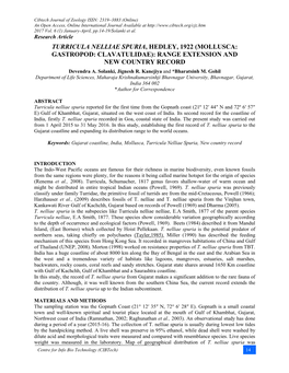 TURRICULA NELLIAE SPURIA, HEDLEY, 1922 (MOLLUSCA: GASTROPOD: CLAVATULIDAE): RANGE EXTENSION and NEW COUNTRY RECORD Devendra A