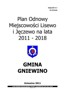 Plan Odnowy Miejscowości Lisewo I Jęczewo Na Lata 2011 � 2018