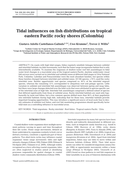 Tidal Influences on Fish Distributions on Tropical Eastern Pacific Rocky Shores (Colombia)