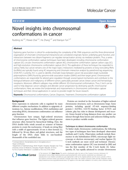 Novel Insights Into Chromosomal Conformations in Cancer Ruobing Jia1,2†, Peiwei Chai1,2†, He Zhang1,2* and Xianqun Fan1,2*