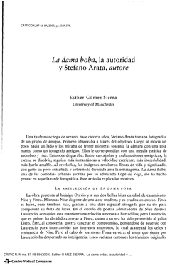 La Dama Boba», La Autoridad Y Stefano Arata