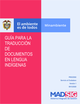 Guía Para La Traducción De Documentos En Lengua Indígenas