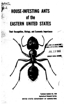 HOUSE-INFESTING ANTS of the EASTERN UNITED STATES