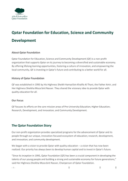 Qatar Foundation for Education, Science and Community Development