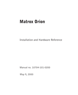 Matrox Orion