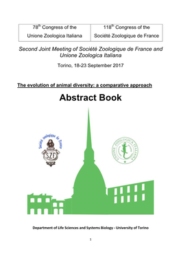 78Th Congress of the 118Th Congress of the Unione Zoologica Italiana Société Zoologique De France