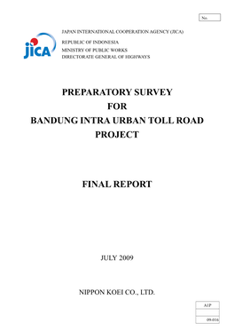 Preparatory Survey for Bandung Intra Urban Toll Road Project