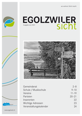 Gemeinderat 2–8 Schule / Musikschule 9–10 Vereine 11–19 Parteien 20–21 Inserenten 22 Wichtige Adressen 23 Veranstaltungskalender 24