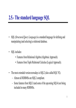 2.5.- the Standard Language SQL