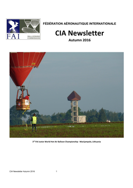 CIA Newsletter Autumn 2016