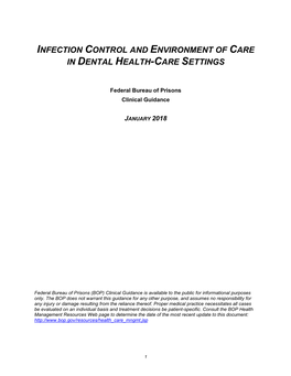 Infection Control in Dental Health-Care Settings