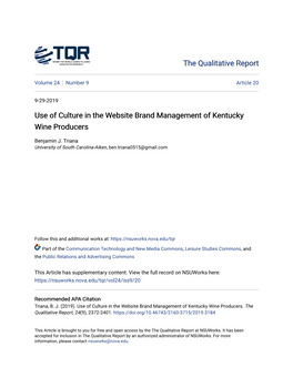 Use of Culture in the Website Brand Management of Kentucky Wine Producers