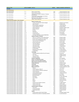 The Current Table of Contents