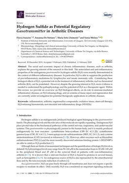 Hydrogen Sulfide As Potential Regulatory Gasotransmitter