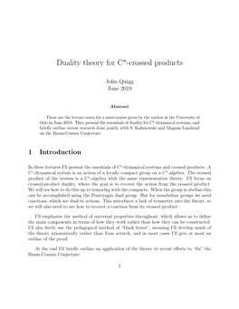 Duality Theory for C*-Crossed Products