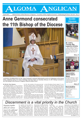 Anne Germond Consecrated the 11Th Bishop of the Diocese