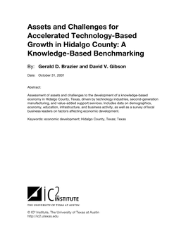 Assets and Challenges for Accelerated Technology-Based Growth in Hidalgo County: A