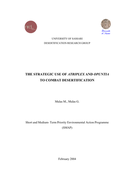 The Strategic Use of Atriplex and Opuntia to Combat Desertification