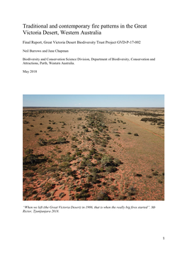 Traditional and Contemporary Fire Patterns in the Great Victoria Desert, Western Australia