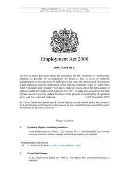 Employment Act 2008