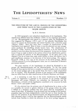 Structure of Larval Prolegs of Lepidoptera And