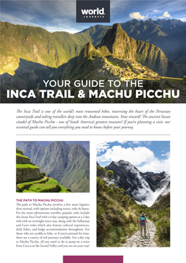Inca Trail & Machu Picchu