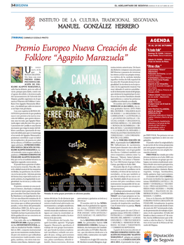 Premio Europeo Nueva Creación De Folklore “Agapito Marazuela”