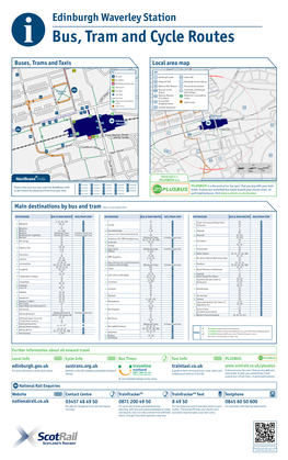 Local Area Map Buses, Trams and Taxis Main Destinations by Bus and Tram