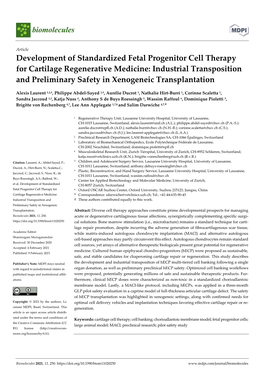 Development of Standardized Fetal Progenitor Cell Therapy For