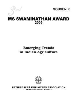MS Swaminathan Award 2009