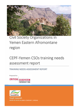 CEPF-Yemen Csos Training Needs Assessment Report