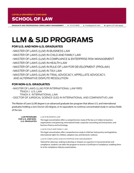 Llm & Sjd Programs